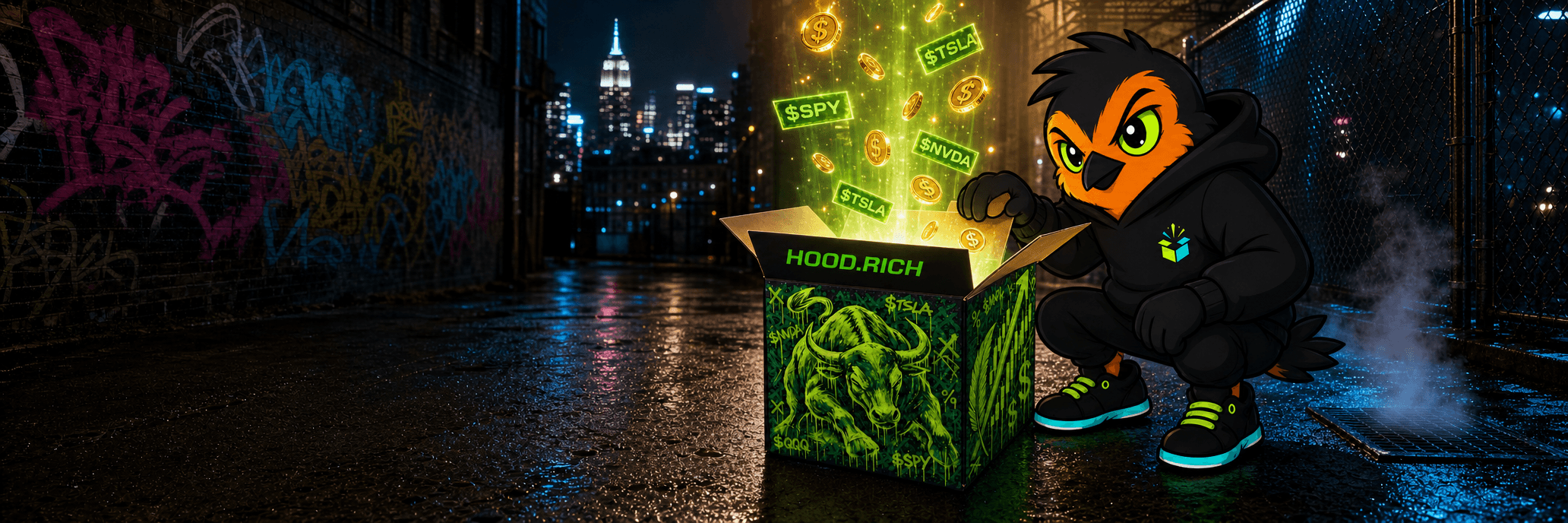 Richie the robin opening a hood.rich stock box