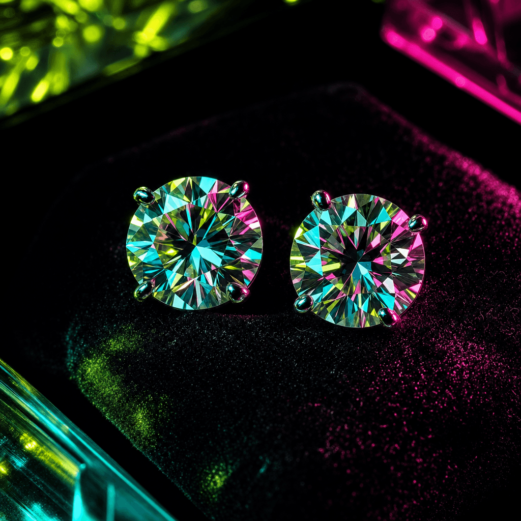 A matched pair of VVS diamond stud earrings