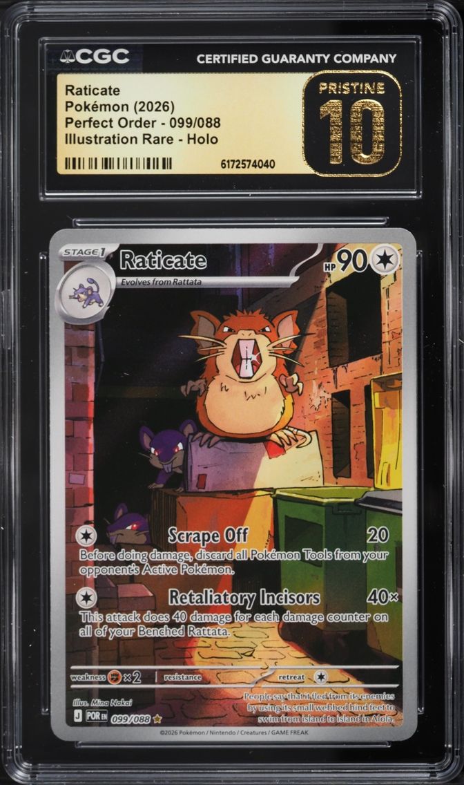 2026 Pokemon Mega Evolution Perfect Order IR Raticate #99 CGC 10 PRISTINE