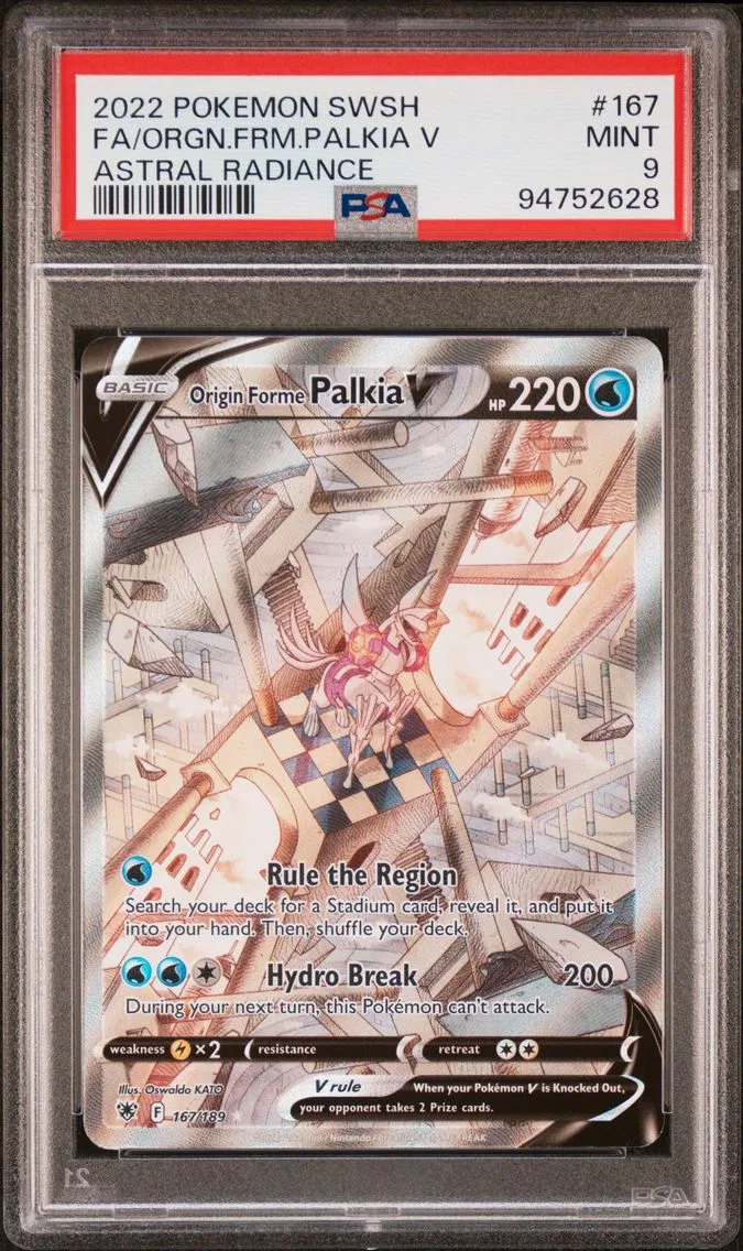 2022 #167 Full Art/Origin Forme Palkia V PSA 9 Sword & Shield Astral Radiance