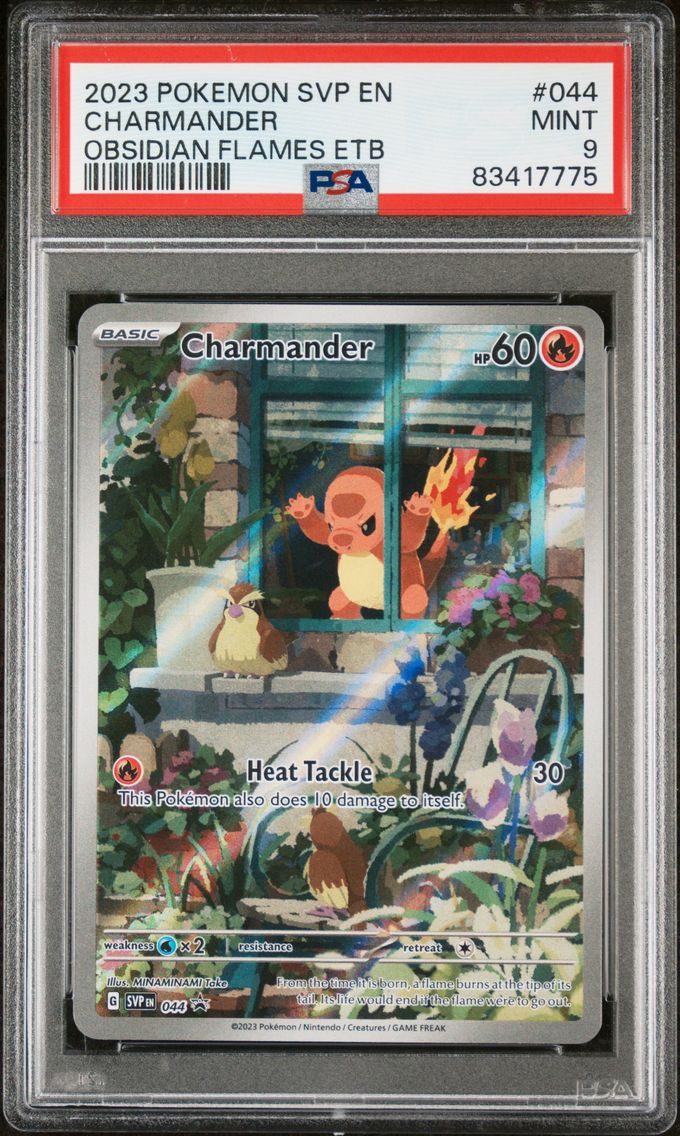 2023 #044 CHARMANDER PSA 9 POKEMON SVP EN-SV BLACK STAR PROMO | OBSIDIAN FLAMES ELITE TRAINER BOX