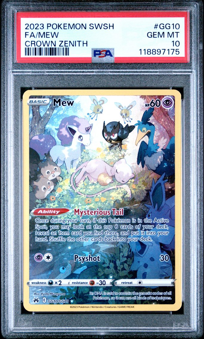 2023 #GG10 Full Art/Mew PSA 10 Sword and Shield Crown Zenith Pokemon