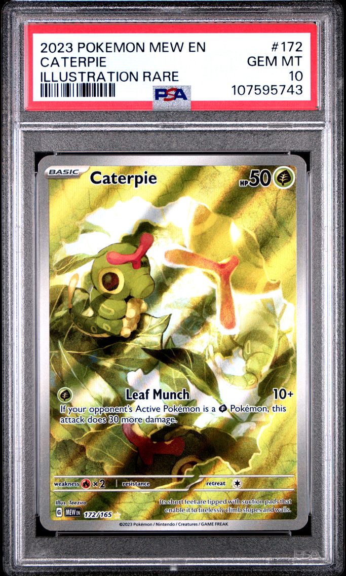 2023 #172 CATERPIE PSA 10 POKEMON MEW EN-151 | ILLUSTRATION RARE