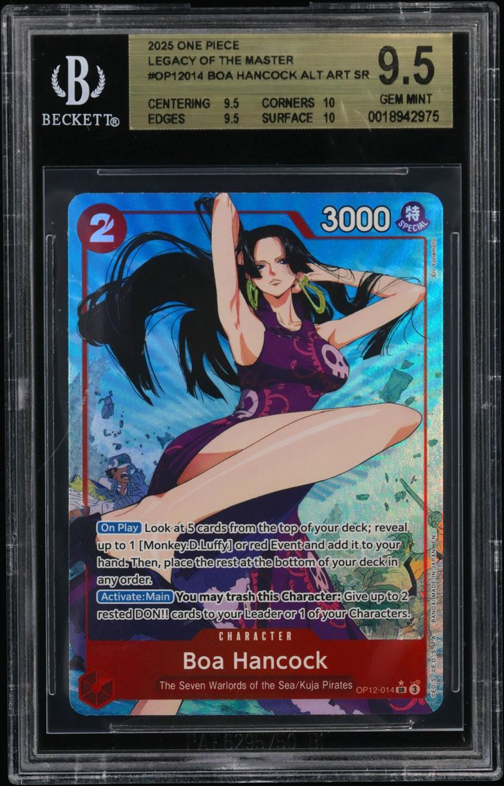 2025 #OP12014 Boa Hancock ALT ART SR BGS 9.5 One Piece Card Game Legacy of the Master