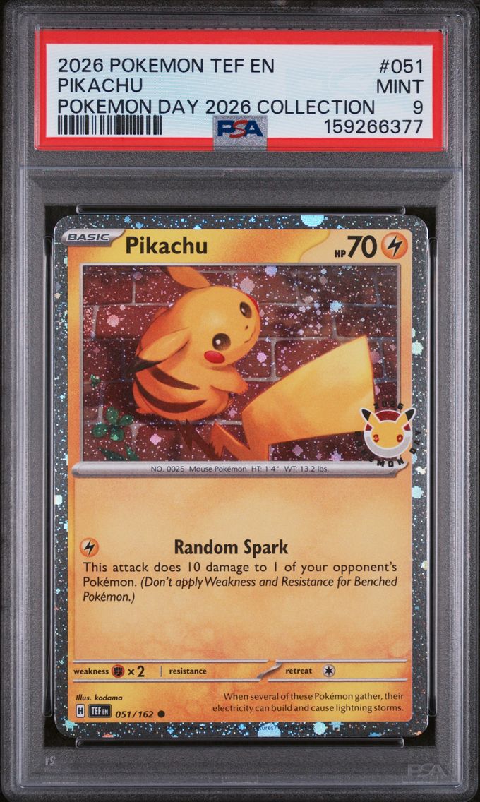 2026 #051 Pikachu PSA 9 Tef EN-Temporal Forces