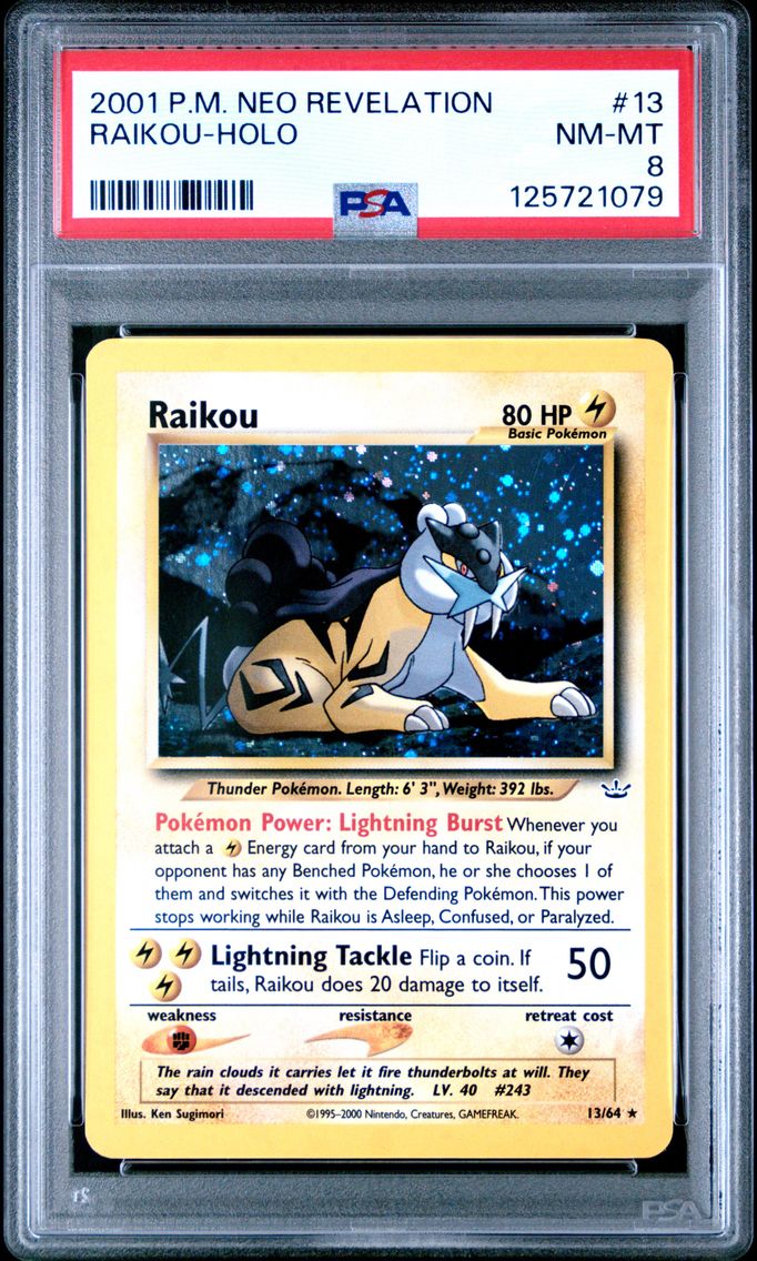 2001 #13 Raikou-Holo PSA 8 Neo Revelation