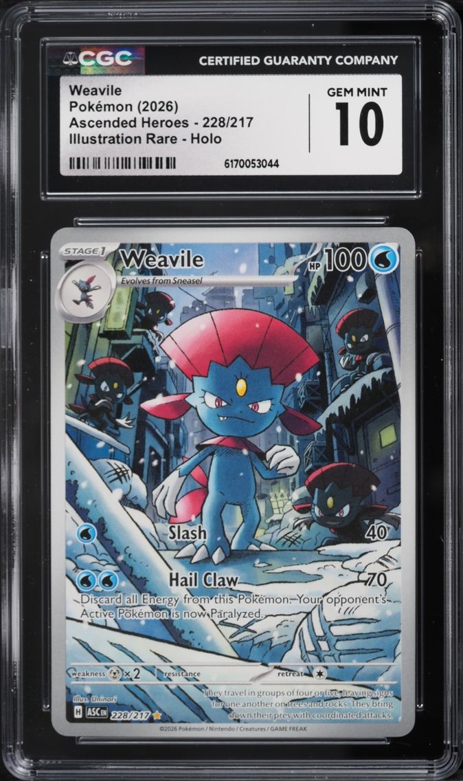 2026 Pokemon Mega Evolution Ascended Heroes IR Weavile #228 CGC 10 GEM MINT