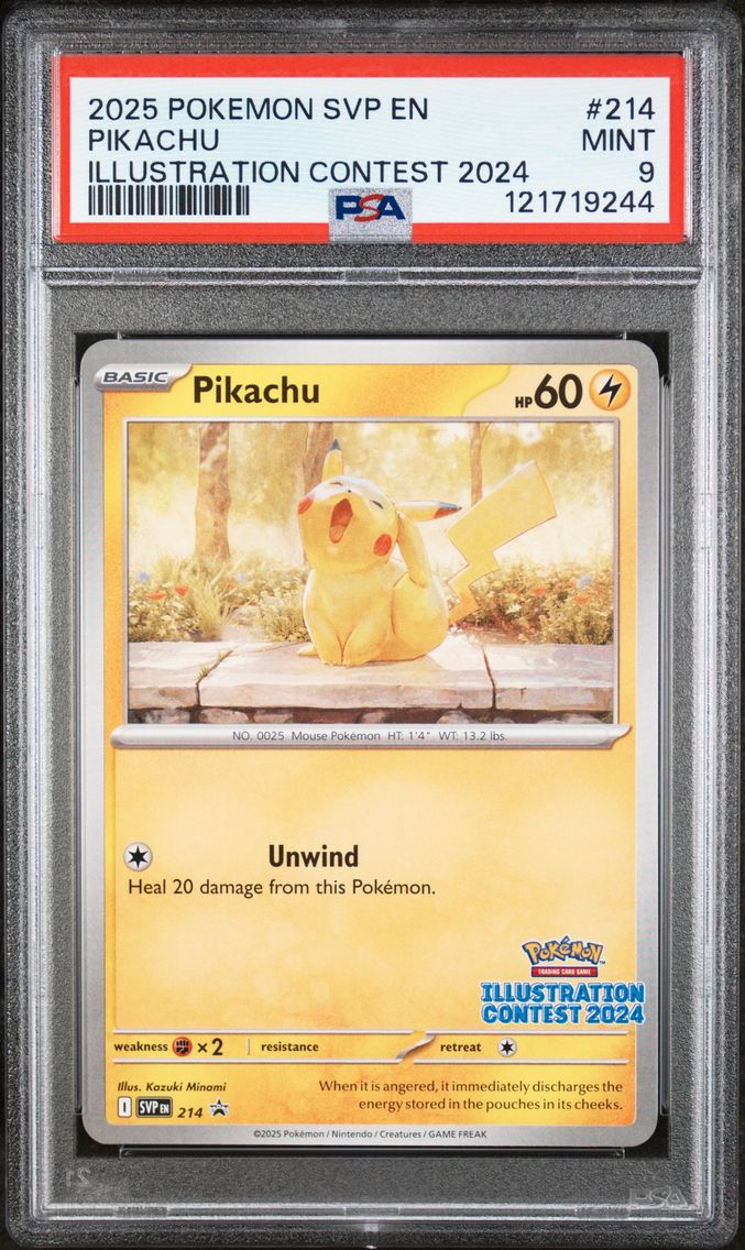 2025 #214 Pikachu PSA 9 Svp EN-SV Black Star Promo