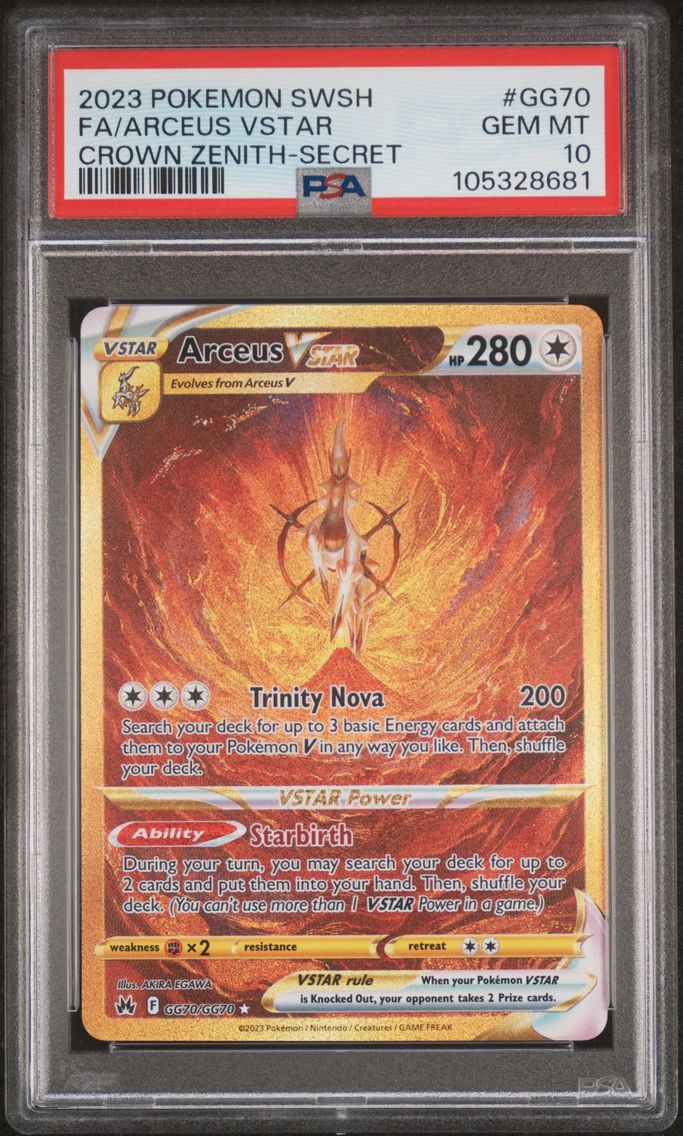 2023 #GG70 Full Art/Arceus Vstar PSA 10 Sword and Shield Crown Zenith