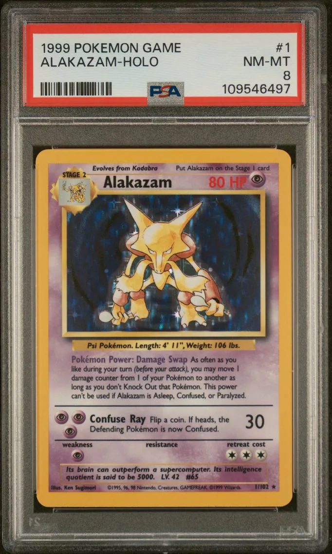 1999 #1 Alakazam-Holo PSA 8 Game Pokemon