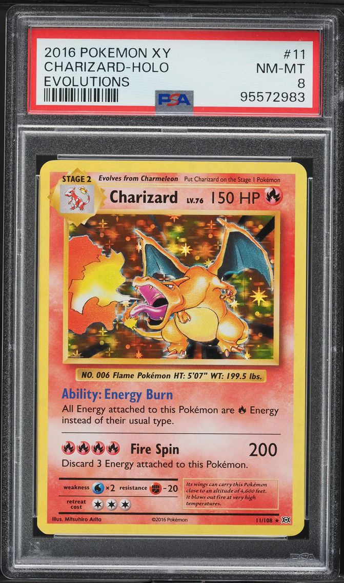 2016 #11 Charizard-Holo PSA 8 XY Evolutions Pokemon