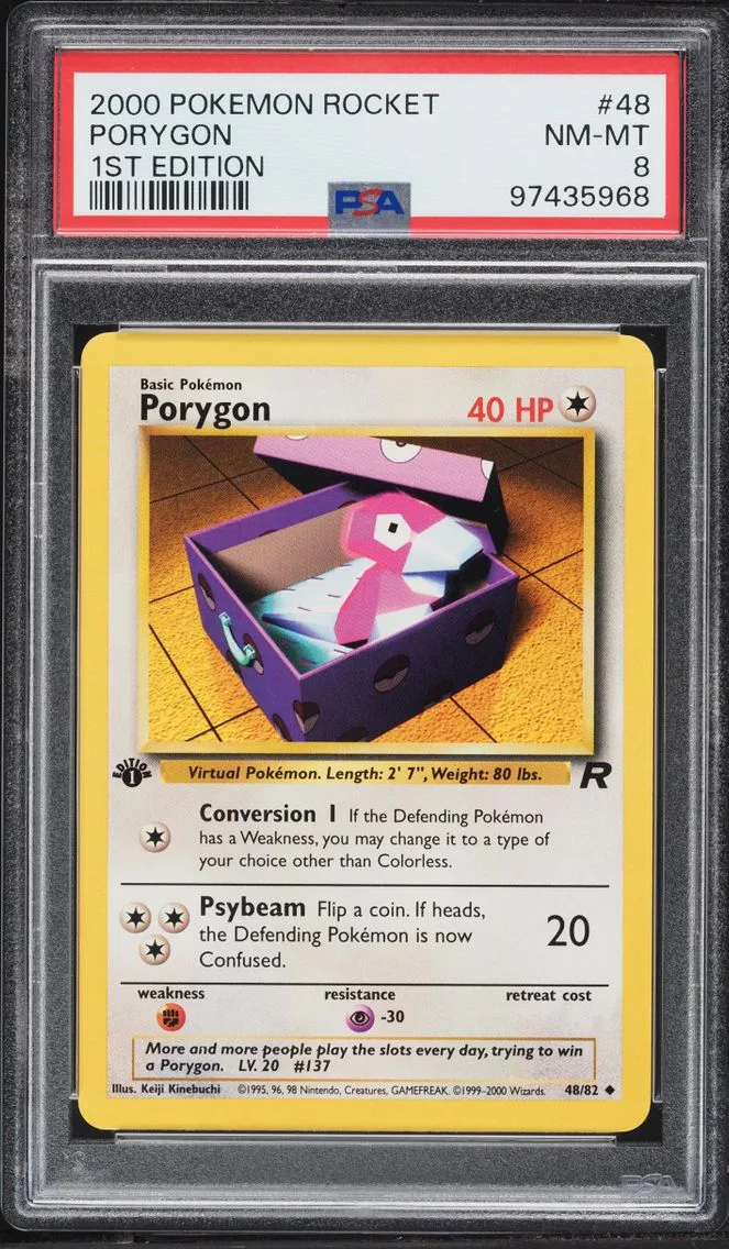 2000 Pokemon Team Rocket 1st Edition Porygon #48 PSA 8 NM-MT