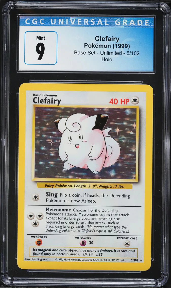 1999 #5 Clefairy-Holo CGC 9 Game Pokemon