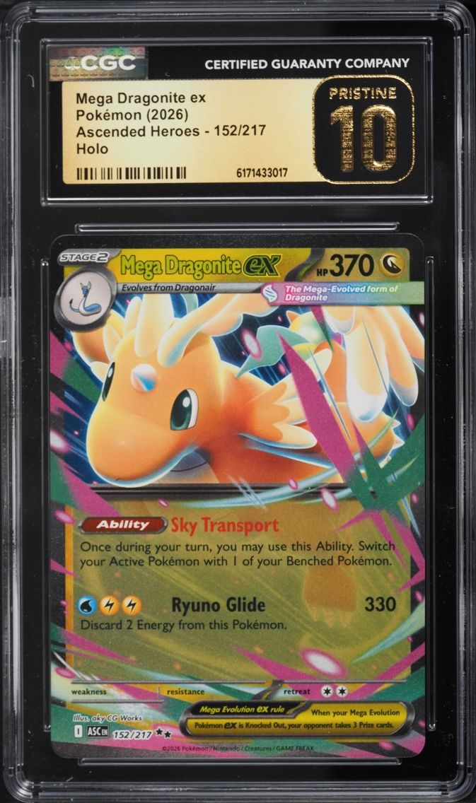 2026 Pokemon Mega Evolution Ascended Heroes Holo Mega Dragonite EX #152 CGC 10 PRISTINE