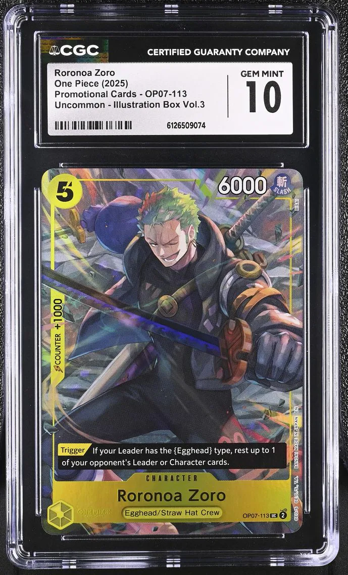 2025 #OP07-113 Roronoa Zoro CGC 10 Promotional Cards - English