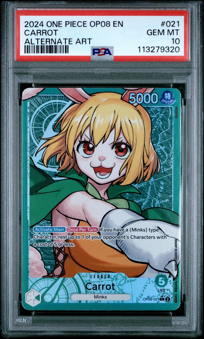 2024 #021 Carrot Alternate Art PSA 10 OP08-Two Legends One Piece