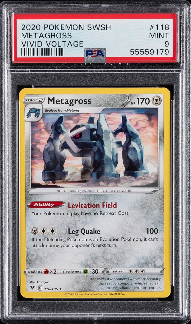 2020 #118 Metagross PSA 9 Sword & Shield Vivid Voltage Pokemon