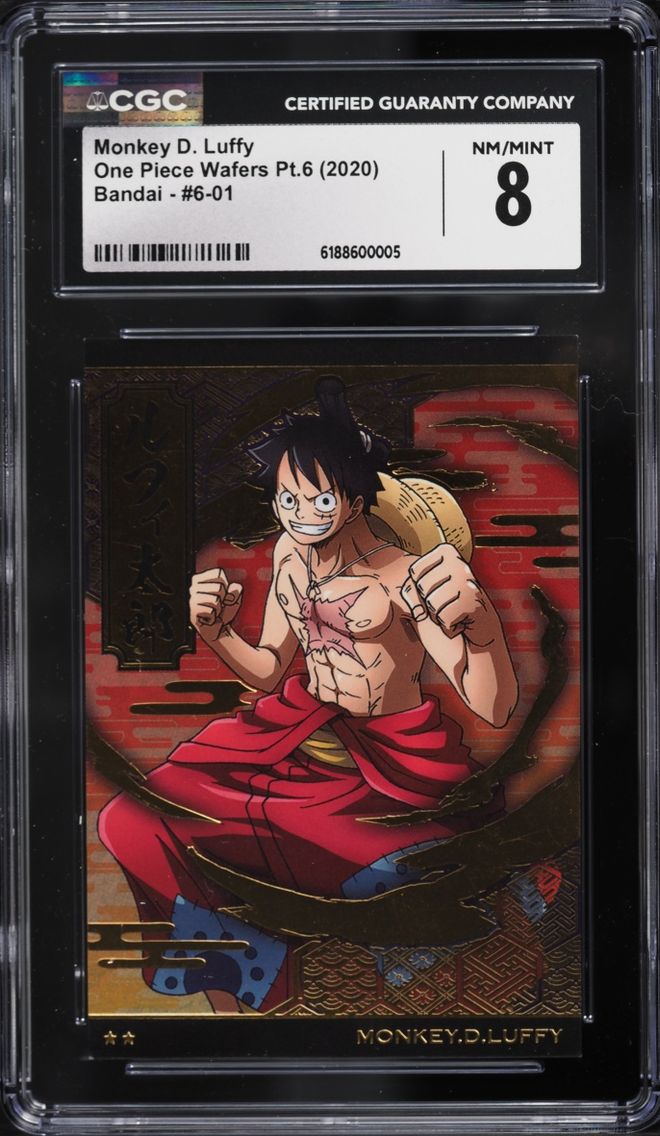 2020 #6-01 CGC 8 One Piece Japanese Bandai Wafers Pt. 6 Monkey D. Luffy