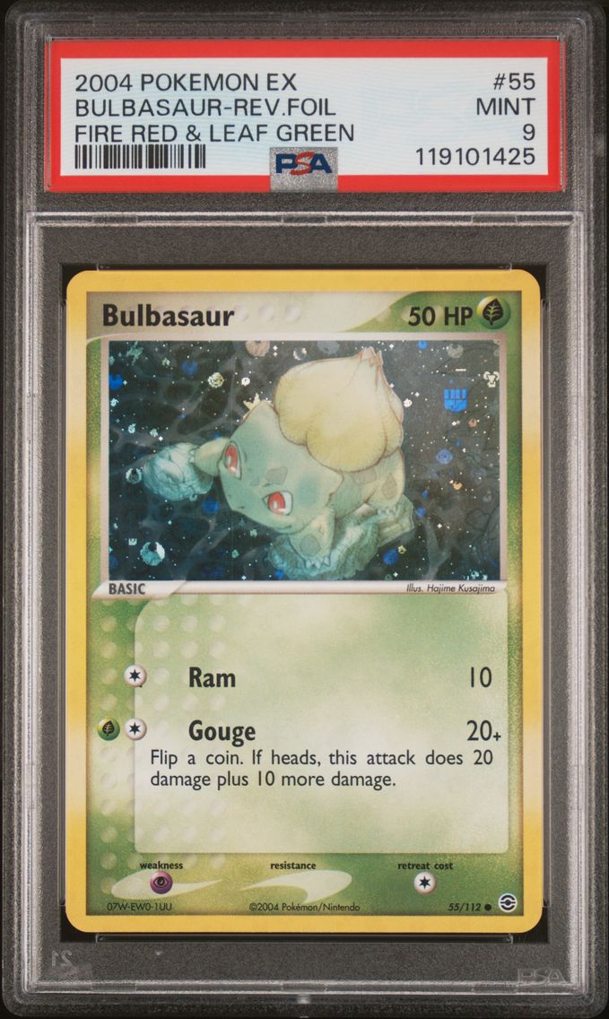 2004 #55 Bulbasaur-Reverse Foil PSA 9 EX Fire Red & Leaf Green Pokemon