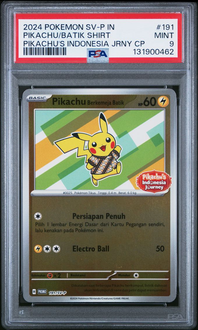 2024 #191 Pikachu in Batik Shirt PSA 9 Indonesian SV-P Promo Pokemon