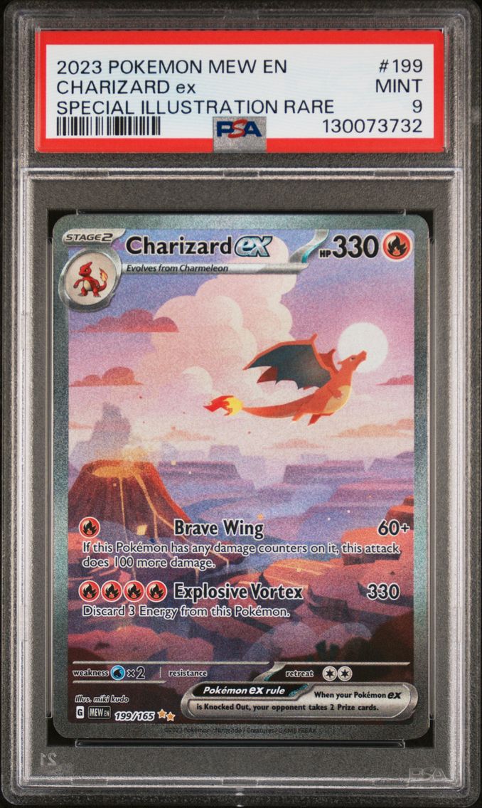 2023 #199 Charizard EX PSA 9 Mew EN-151