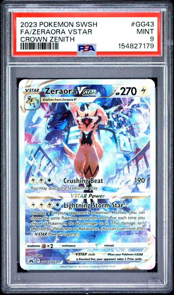 2023 #GG43 Full Art/Zeraora Vstar PSA 9 Sword and Shield Crown Zenith