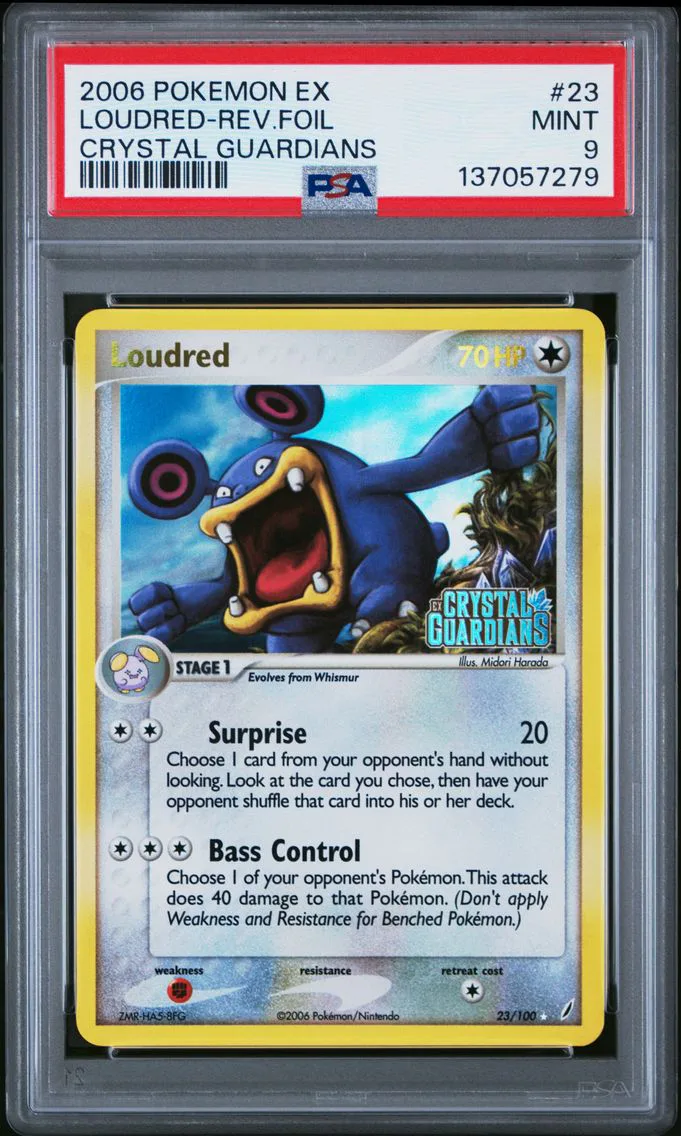 2006 #23 Loudred-Reverse Foil PSA 9 EX Crystal Guardians Pokemon