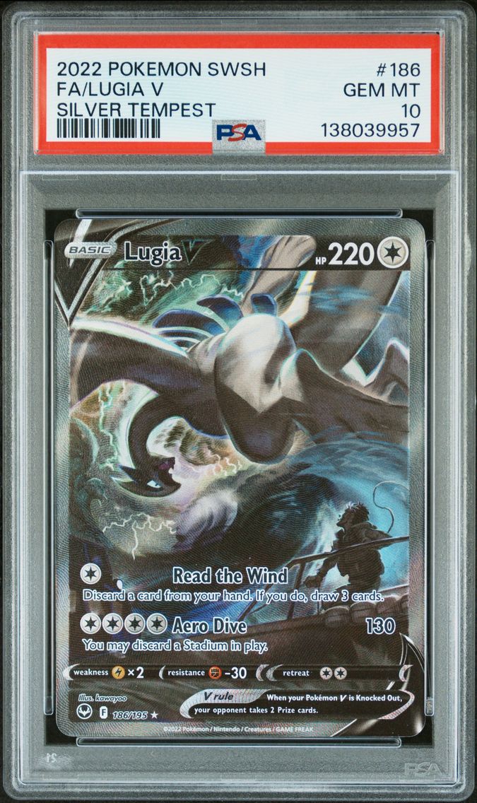 2022 #186 Full Art/Lugia V PSA 10 Sword & Shield Silver Tempest