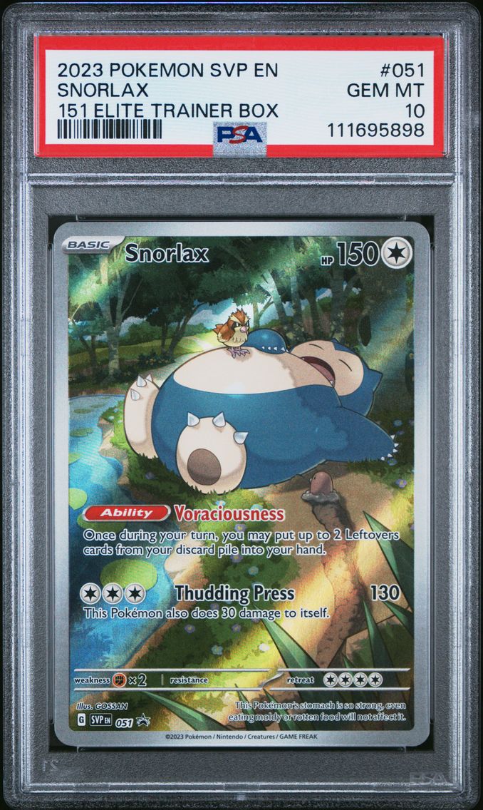 2023 #051 Snorlax PSA 10 Svp EN-SV Black Star Promo