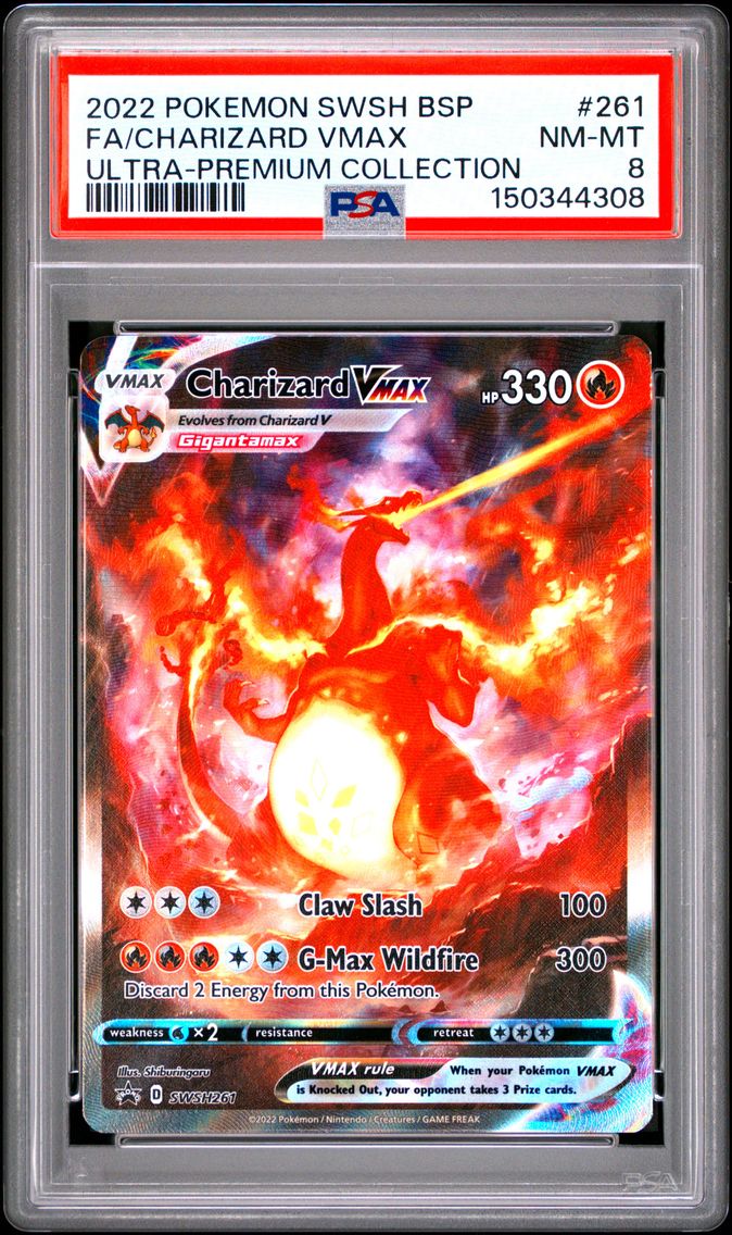 2022 #261 Full Art/Charizard Vmax PSA 8 Swsh Black Star Promo