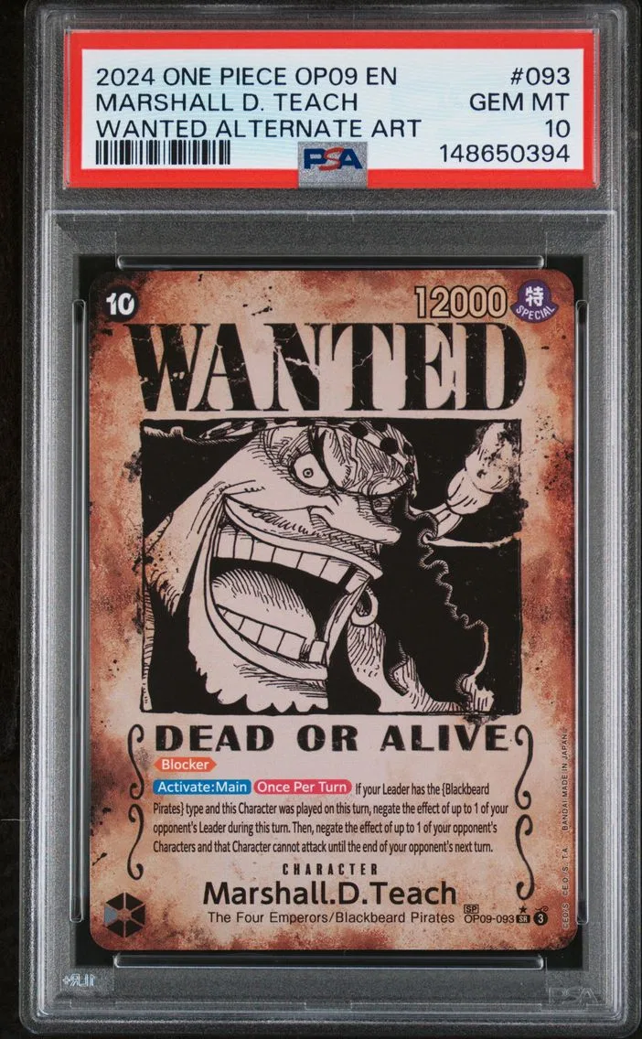 2024 #093 Marshall D. Teach PSA 10 One Piece OP09-Emperors in the New World
