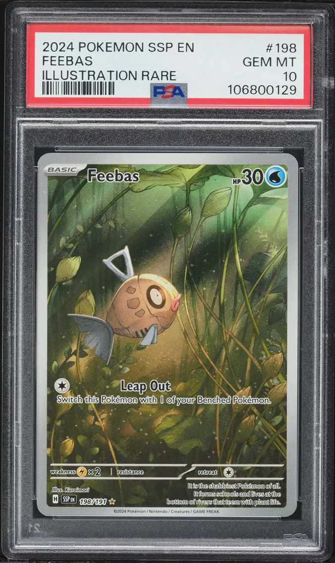 2024 #198 Feebas PSA 10 Ssp EN-Surging Sparks Pokemon