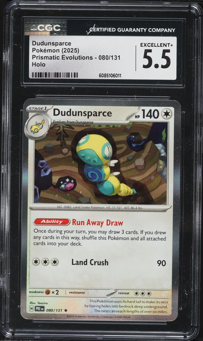 2025 #080 Dudunsparce CGC 5.5 Prismatic Evolutions Pokemon