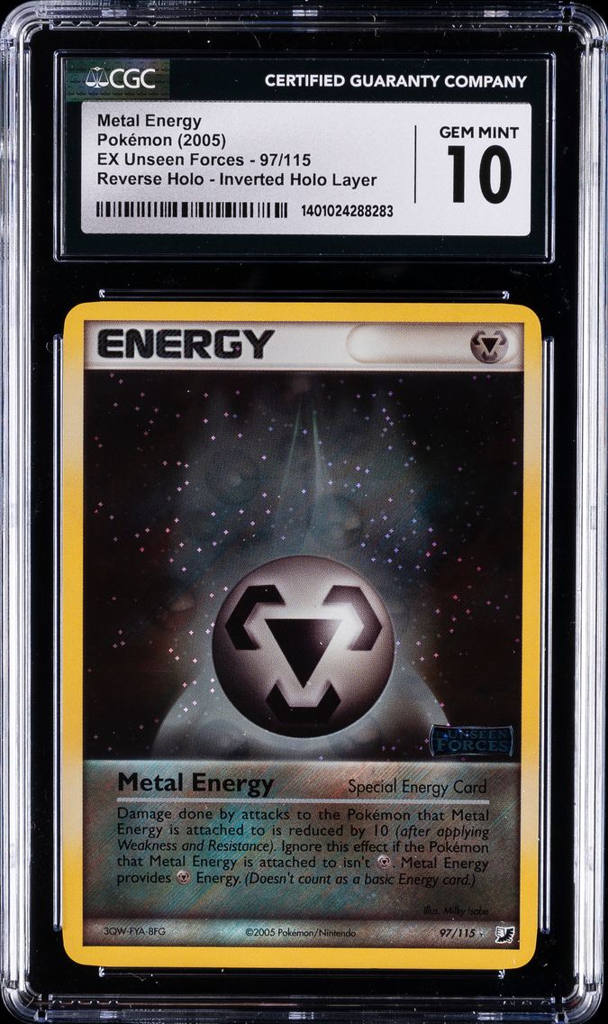 2005 #97 Metal Energy CGC 10 Gem Mint Pokemon EX Unseen Forces | Reverse Holo - Inverted Holo Layer