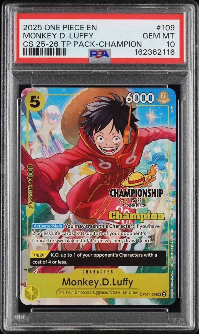 2025 #109 Monkey D. Luffy PSA 10 One Piece Championship 25-26 Top Player Pack