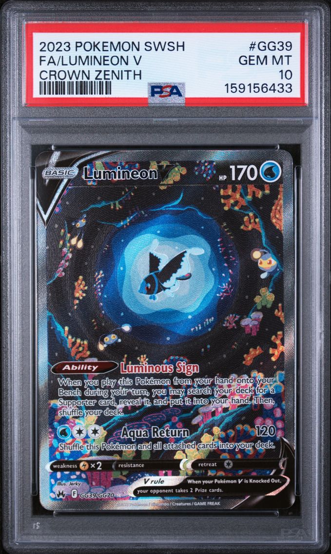 2023 #GG39 Full Art/Lumineon V PSA 10 Sword and Shield Crown Zenith