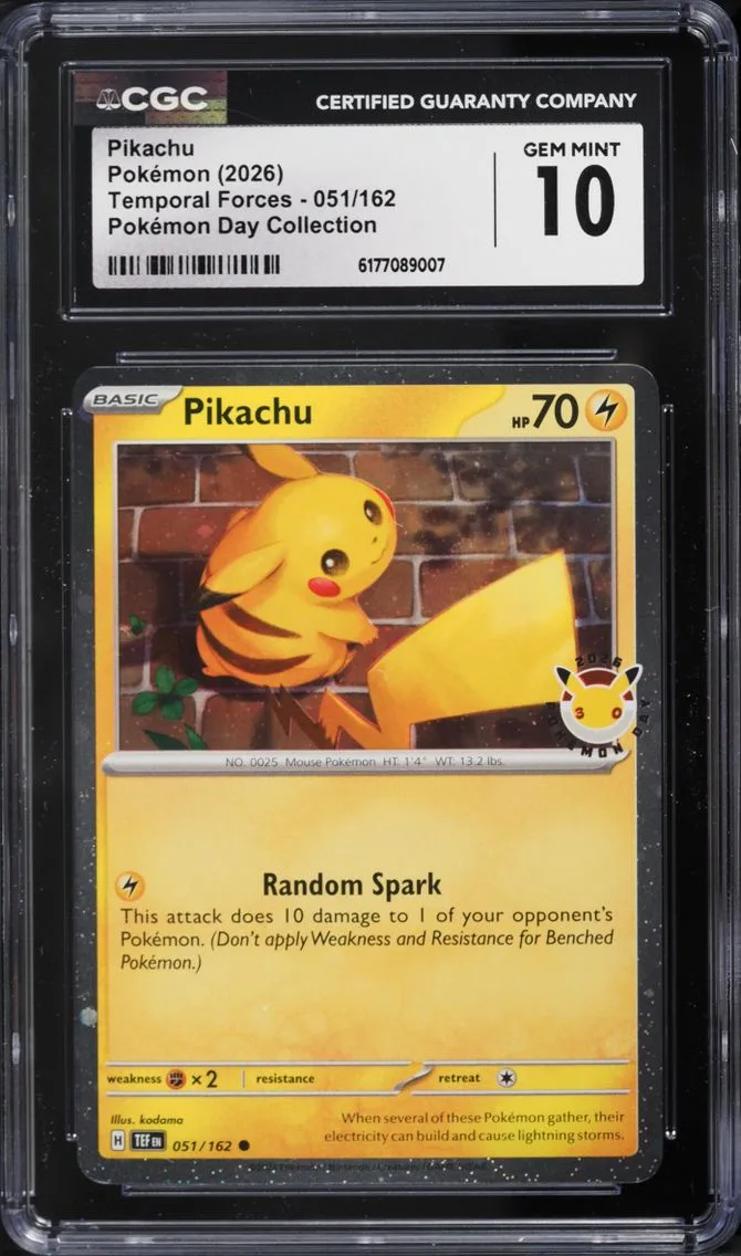 2026 Pokemon Scarlet & Violet Temporal Forces Day Collection Pikachu #51 CGC 10 GEM MINT