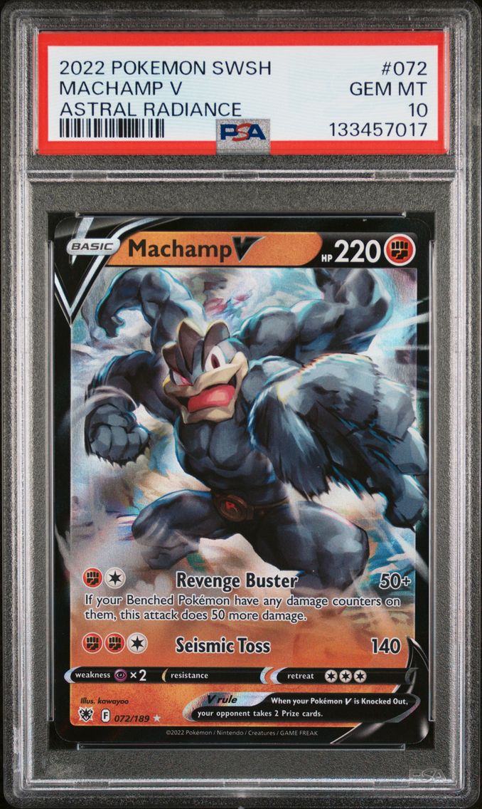 2022 #072 Machamp V PSA 10 Sword & Shield Astral Radiance Pokemon