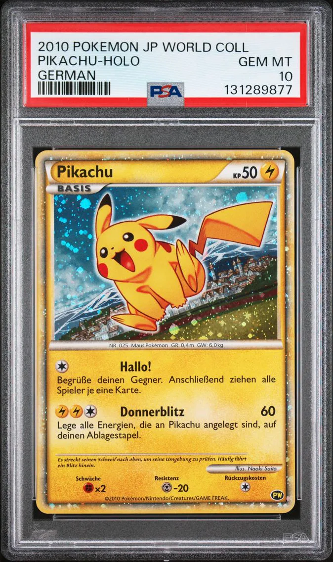 2010 #NA Pikachu-Holo PSA 10 Japanese World Collection