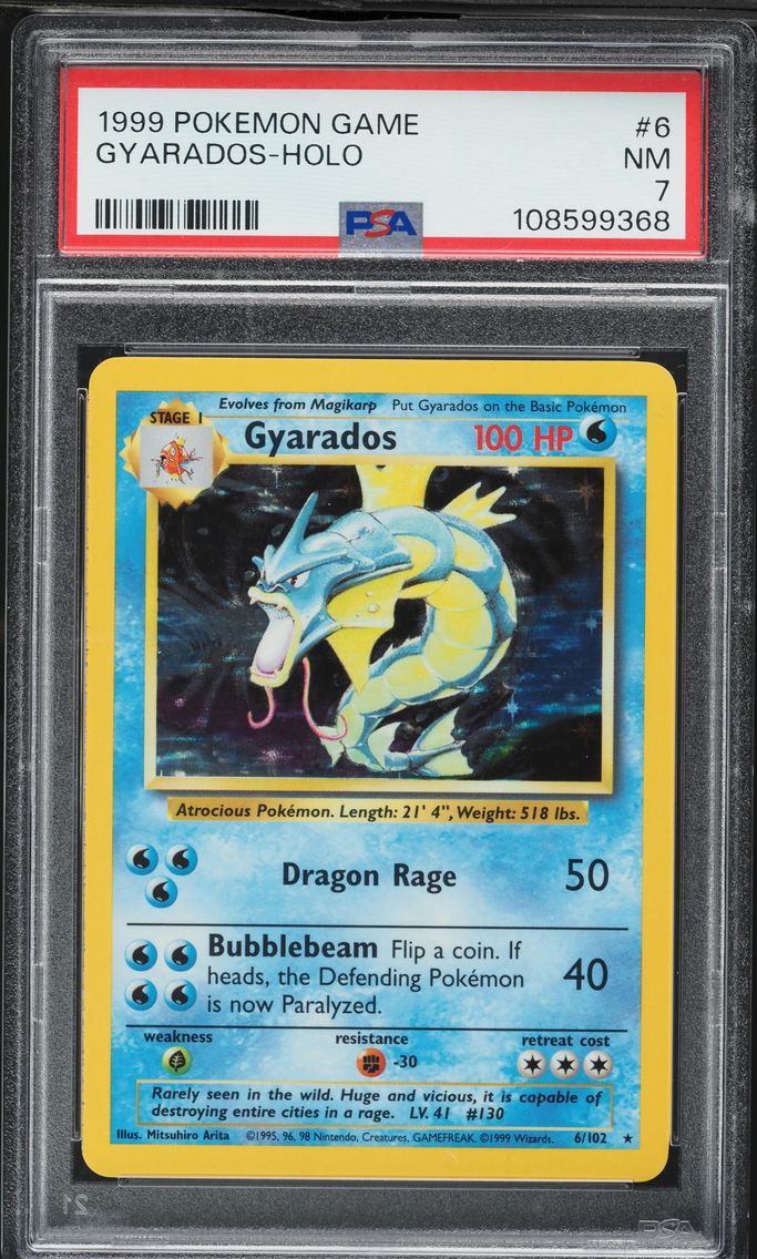 1999 #6 Gyarados-Holo PSA 7 Game Pokemon