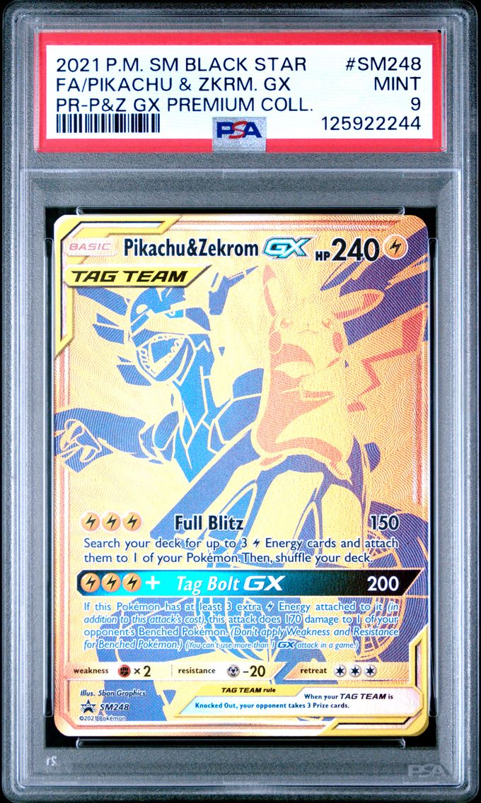 2021 #SM248 Full Art/Pikachu & Zekrom GX PSA 9 SM Black Star Promo