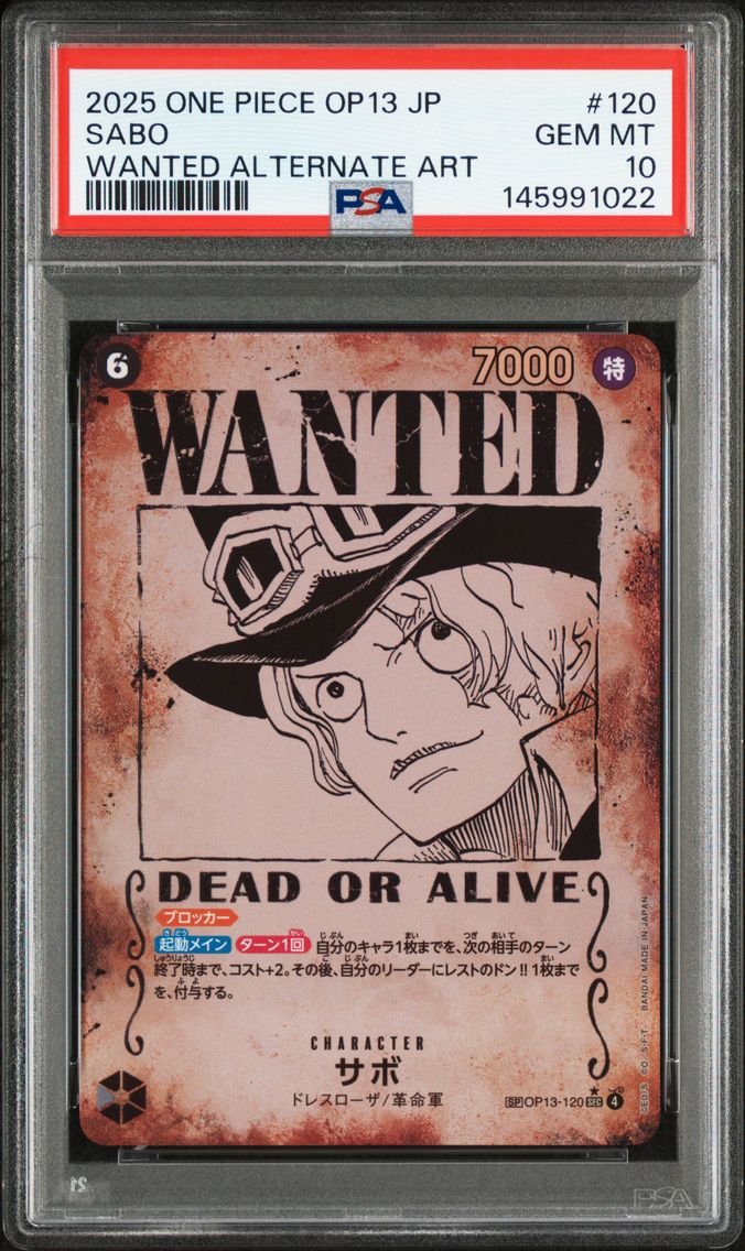 2025 #120 Sabo PSA 10 One Piece Japanese OP13-Carrying on His Will