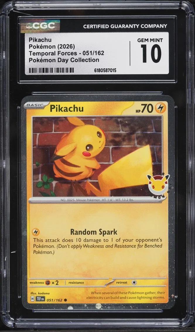 2026 Pokemon Scarlet & Violet Temporal Forces Day Collection Pikachu #51 CGC 10 GEM MINT