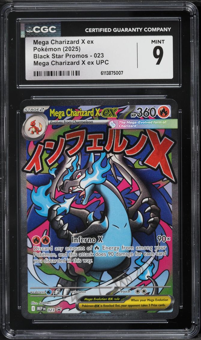 2025 Pokemon Mega Evolution Promo Ultra Premium Full Art Mega Charizard X ex #23 CGC 9 MINT