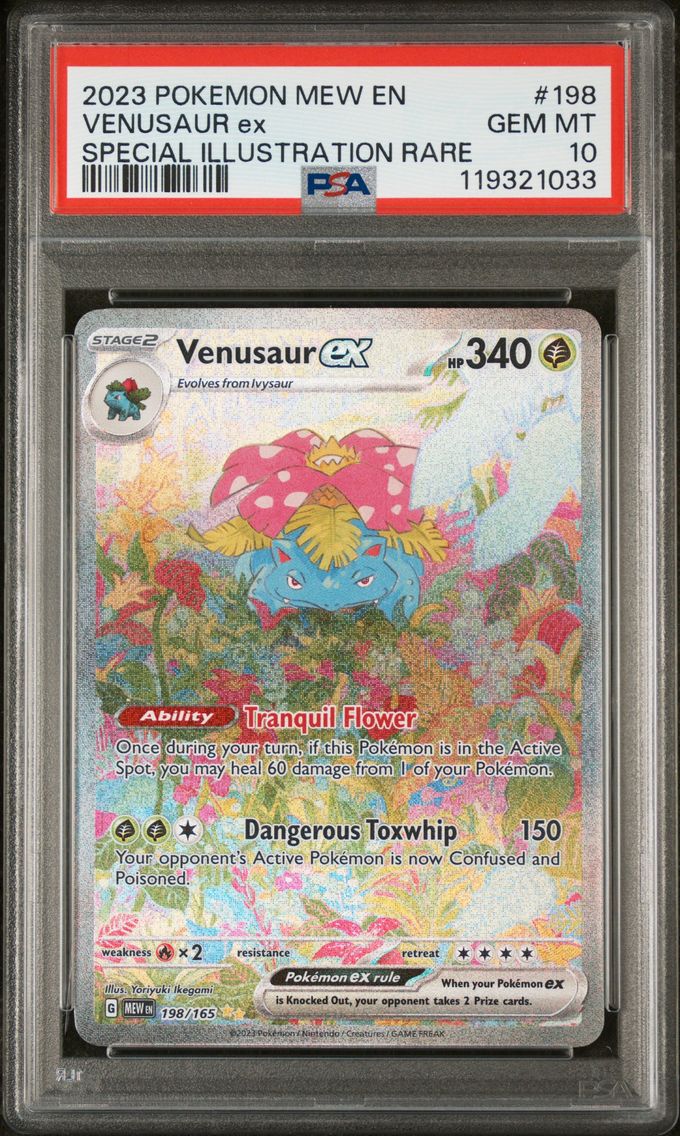 2023 #198 Venusaur EX PSA 10 Mew EN-151