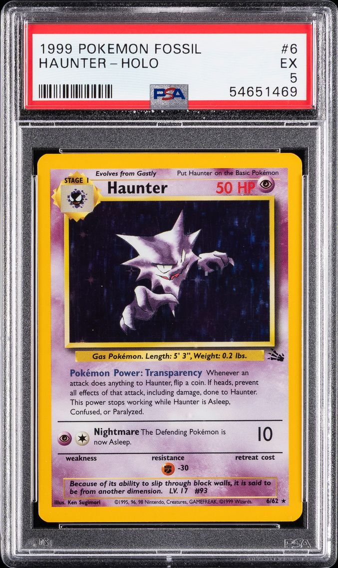 1999 #6 Haunter-Holo PSA 5 Fossil Pokemon