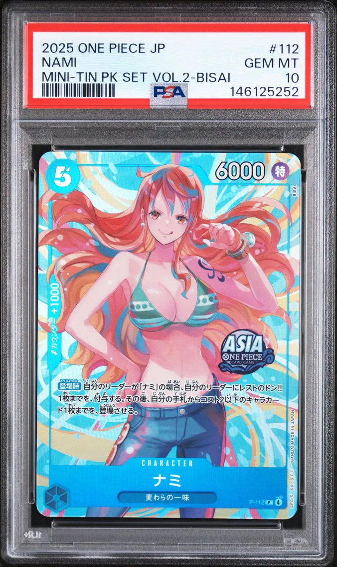 2025 #112 Nami PSA 10 One Piece Japanese Mini-Tin Pack Set Vol.2