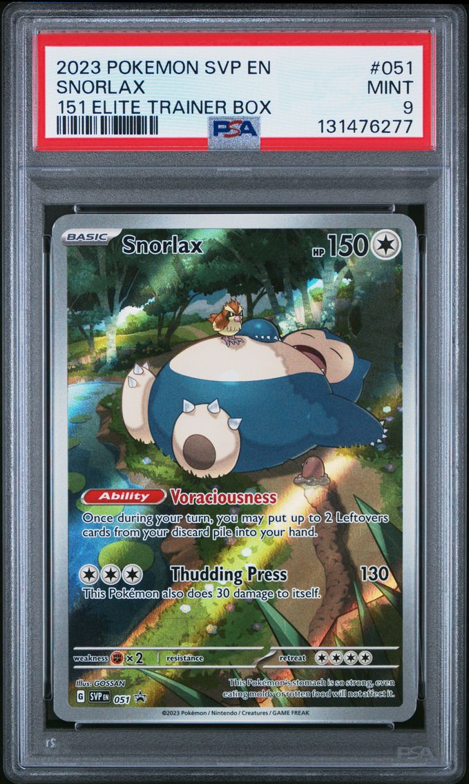 2023 #051 Snorlax PSA 9 Svp EN-SV Black Star Promo
