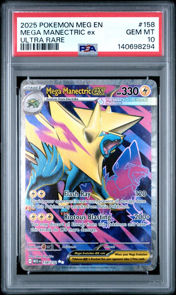 2025 #158 Mega Manectric EX PSA 10 Meg EN-Mega Evolution Pokemon