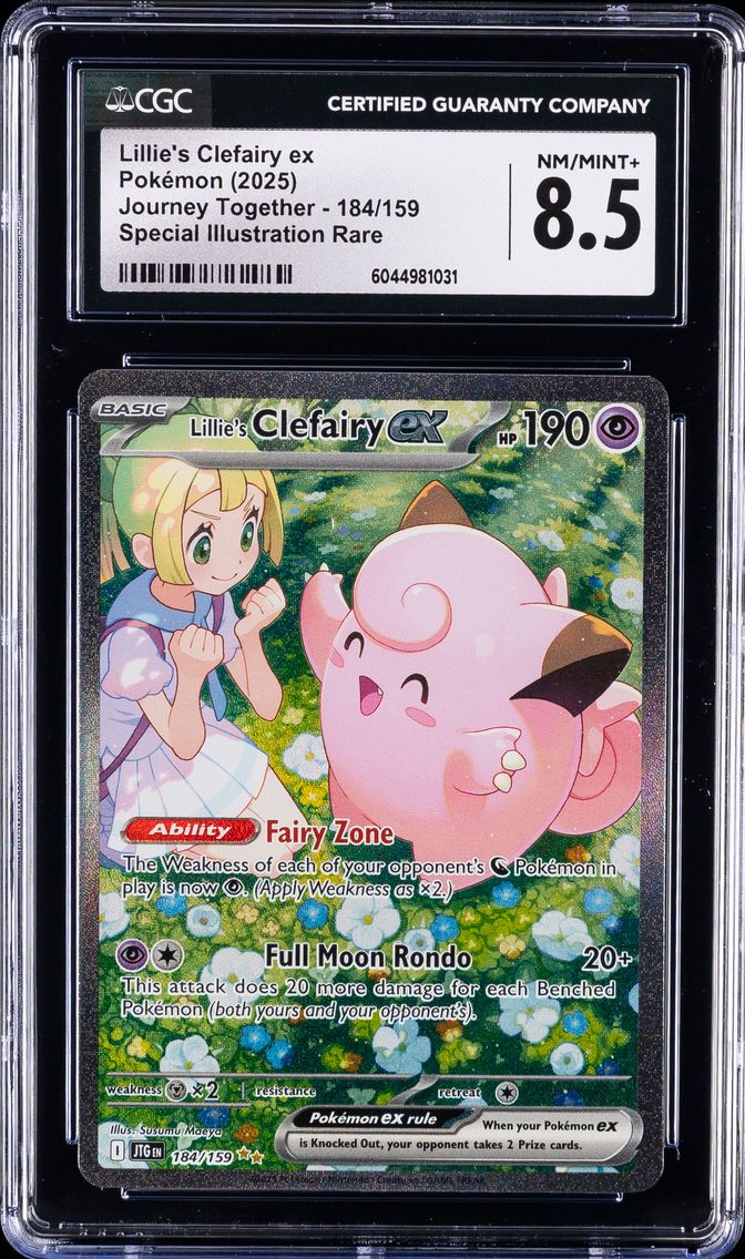 2025 #184 Lillie's Clefairy ex CGC 8.5 Journey Together - JTG EN - English Pokemon